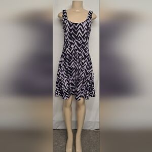 DB 10 Stretch Knit Dress Sleeveless Purple Black A Line
